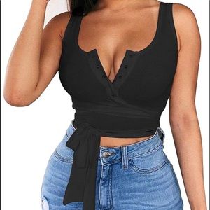 Crop wrap shirt
